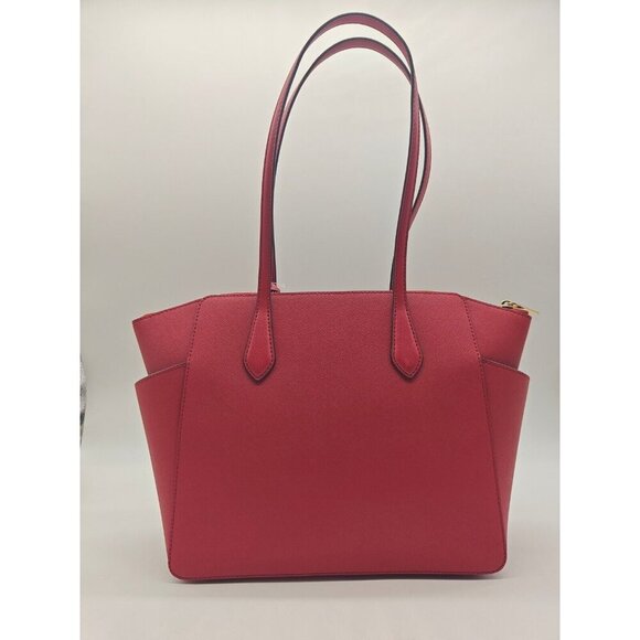 MICHAEL KORS Marilyn saffiano leather women's medium tote bag purse -CRIMSON/RED - Picture 7 of 11